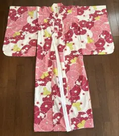 古典柄 菊 うさぎ 浴衣 サイズ140130 染め １０歳