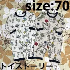 新品 ☆トイストーリー ☆裏起毛 ☆ロンパース2枚セット ☆ベビー ☆70