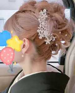 簪 かんざし ヘアコーム 花モチーフ シルバー パール 結婚式 留袖 着物