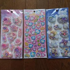 スパンコールパーティー シール シマエナガ ハッピーマーチ シャカシャカシール