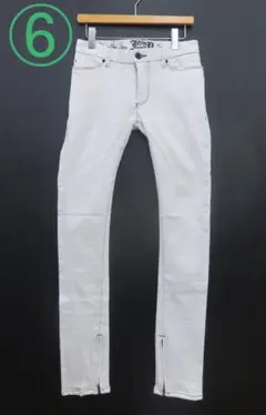 ⑥ 美品 JOHNNY WOLF ジョニーウルフ 裾ジップ ホワイト パンツ