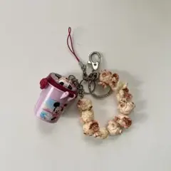 ミニーマウス ポップコーン型ストラップ