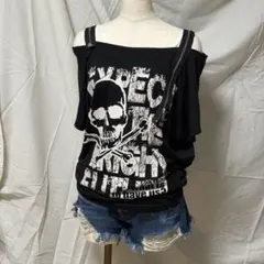 CHU XXX スカル オフショル Tシャツ ギャル Y2K 平成 グランジのサムネイル