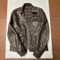 ダークブラウン レザー ジャケット