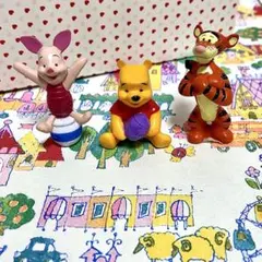 平成レトロ ディズニー くまのプーさん フィギュア イーヨ ティガー 3体セットのサムネイル