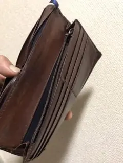レザー長財布　折りたたみ　ブラウン　トミーヒルフィガー　中古2012年
