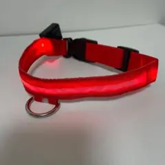 犬　首輪　光る首輪　Lサイズ　赤　調整可能　夜の散歩　交通安全