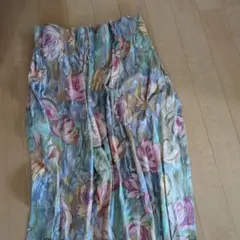 花柄カーテン2点セット