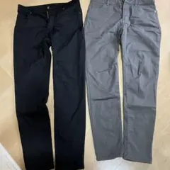 スキニーパンツ ブラック グレー 2点セット