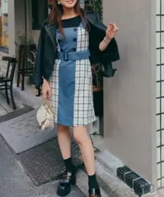 CECIL McBEE チェック配色ジャンスカ