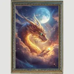 P2375金龍　富と繁栄　【開運•風水•絵画風•ヒーリングアート】