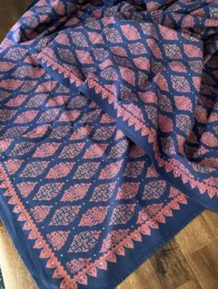 インド綿　何にでも使える布　未使用ネイビー 約143cm x 180cm