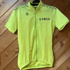 （中古）DESCENTE サイクルジャージ Lサイズ イエローのサムネイル