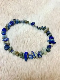【天然石】ブルー系さざれ石 ブレスレット