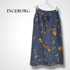 INGEBORG インゲボルグ コスメ プリント フレアスカート 日本製のサムネイル