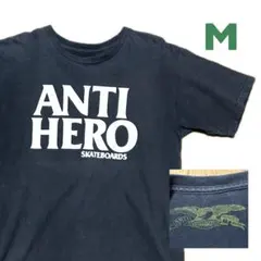 Mサイズ！ANTI HERO古着半袖Tシャツ 黒 ラバープリント フェード色抜けのサムネイル