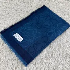 ロエベ　LOEWE アナグラム　ビーチタオル　大判　ネイビー×ホワイト　未使用 ロエベ LOEWE アナグラム ビーチタオル 大判 ネイビー×ホワイト