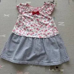 ホットビスケッツ ワンピース 90cm 花柄 うさぎのサムネイル