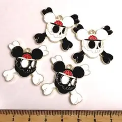 在庫1セット⭐ハロウィンどくろ。.:*4個♡ゴールドチャーム