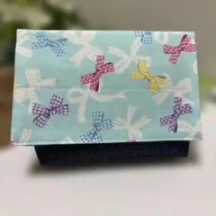 ハンドメイド移動ポケット(マチあり)☆女の子　リボン