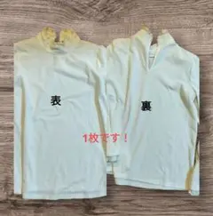 ホワイト ストライプ 長袖 ハイネック トップス