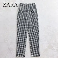 美品✨ZARA ザラ ハイライズ ギンガムチェック パンツ ストレッチ