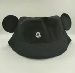 ミッキーマウス 耳付きバケットハット 黒 58cm