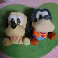 プルートとグーフィーのぬいぐるみ・デフォルメ 未使用 サイズ35cm30cm