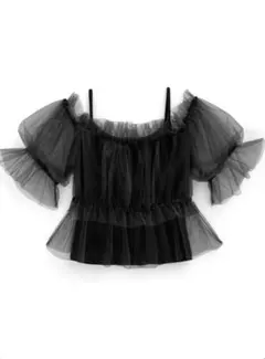 キャミ付きチュールギャザートップス[fu128]