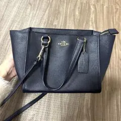 週末値下げ！【極美品】COACH ネイビー レザー 2wayバッグ