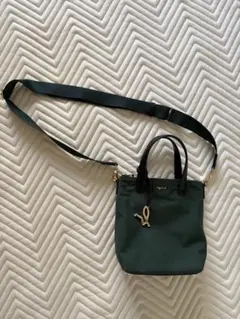 【極美品】アニエスベー 2way ショルダーバッグ グレー ピンク　保証書付 極美品】アニエスベー 2way ショルダーバッグ グレー ピンク 保証書付