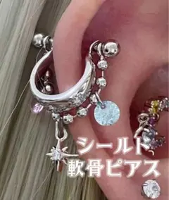 シルバーシールド 軟骨ピアス ボディピアス　Aのサムネイル