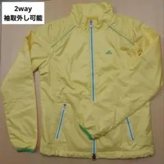 adidas レディース ジャケット M/M イエロー2way袖取り外せる