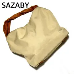 状態良好 SAZABY ワンショルダーバッグ ベージュ レザー切替 上品デザイン