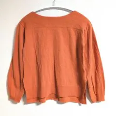 ミッシェルクラン ウール100% ボートネックニット オレンジ 38