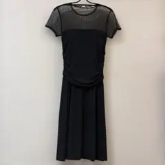 Agnes b 半袖 ひざ丈ワンピース ブラック ドレス　シースルーのサムネイル