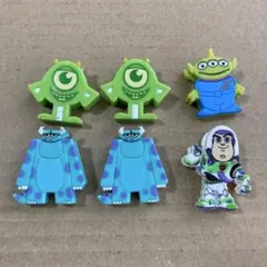 ディズニー　クリップ　マイク　サリー　バズライトイヤー　リトルグリーメン　セット