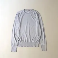 新品 ジョンスメドレー 半袖 サマーニット モックネック L 英国製 青