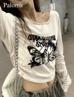 SHEIN Y2K トップス 長袖 オフホワイト