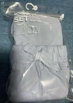 GU コットンカラーラウンジセット ブルー　L 半袖 ショートパンツ 新品１点のサムネイル