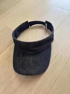 CHANEL シャネル パイル地 サンバイザー ココマーク ネイビー×ピンク 