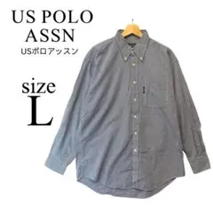 US POLO ASSN✨ギンガムチェック長袖シャツ【L】ボタンダウン
