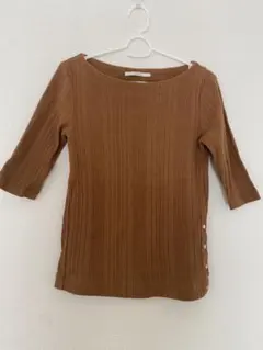 JOHNBULL 5分丈　カットソー　ブラウン　フリーサイズ