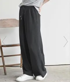 新品タグ付き　rps カット楊柳イージーパンツ Fサイズ チャコールグレー