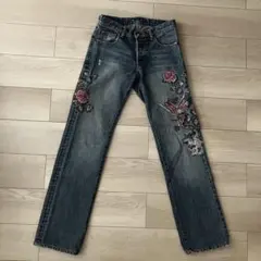 泥棒日記 和柄 刺繍入り デニムパンツ 34 日本製 - メルカリ