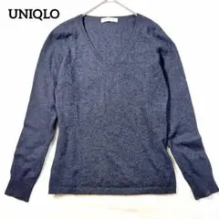 UNIQLO カシミヤ100% Vネック セーター ダークグレー チャグレー