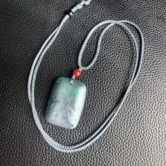 海柳ペンダント 長方形牌 35×25×9mm 放射状模様 手彫りアクセサリー