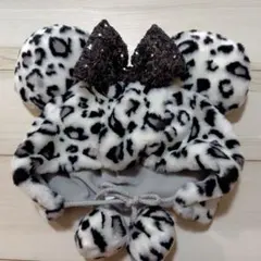 ディズニーファンキャップ　ギャル♡ ディズニー ファンキャップ ミニー ヒョウ柄 豹柄 ピンク Y2K