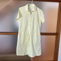 お値下げしました。 新品未使用　adidas イエロー 半袖シャツワンピース
