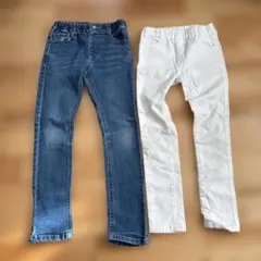 ブランシェス　デニム＆白パンツセット　120